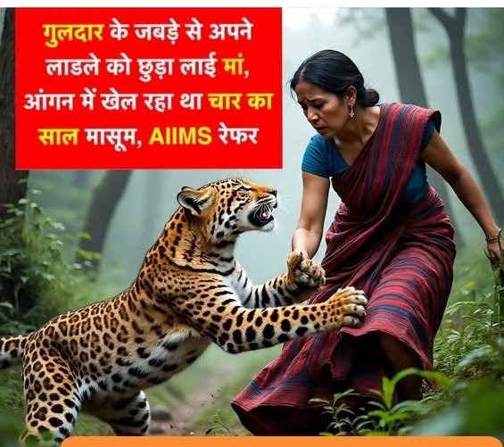 गुलदार से भिड़कर मां ने बचाई बच्चे की जान, टिहरी की घटना