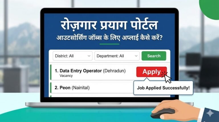 रोज़गार प्रयाग पोर्टल पर आउटसोर्सिंग जॉब्स के लिए अप्लाई कैसे करें? (डैशबोर्ड गाइड)